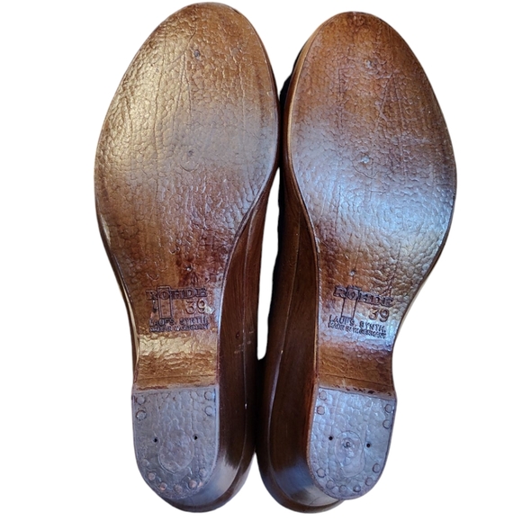 VTG Made in Germany Rohde Blue Suede Mules/Wedges Size Eur 39/US 8 - Picture 10 of 15